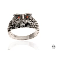 Mineral Takı Garnet Baykus Tasarım Yüzük