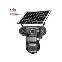 Trıo Tr-sgx349 4g Sim Güneş Enerjili Triple Lens Ptz Güvenlik Kamerası Gece Görüşlü