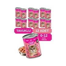 Hobi Maxicat Tavuklu Yavru Kedi Konservesi 400 Gr X 12 Adet - Vitamin Destekli, Tam Ve Dengeli Mama