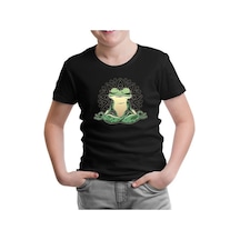 Lord Tshirt Meditating Frog Siyah Çocuk Tshirt 001