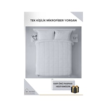 Tek Kişilik Pamuklu Microfiber Yorgan Beyaz