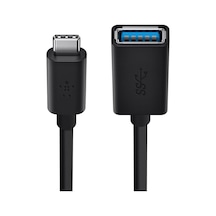 Adaptör Usb-c - Usb-a 15 Cm, Usb-c Fişi, Usb-a Soketi, Macbook Uyumlu Ve Chromebook İçin Uygun Siyah