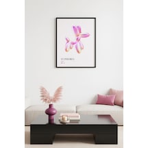 Doğal Ahşap Çerçeveli Retro Tablo - Pastel Balonlar Temalı Huhu2778