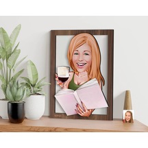 Bk Gift Kişiye Özel Kadın Karikatürlü 3d Ahşap Tablo-100, Arkadaşa Hediye, Karikatürlü Tablo Kobitmeyen138370 Bk Gift