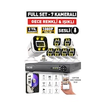 Sesli - 7 Kameralı Fullhd Gece Renkli Ve Işıklı Güvenlik Kamerası - Kamera Seti 1tb Disk