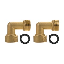 Neevoyu 2 Adet Altın Renkli Bakır Bahçe Hortumu 90 Derece Döner Dirsek Valfi - Bağlantı Adaptörü Diğer