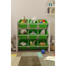 9 Sepetli Çok Amaçlı Oyuncak Dolabı Montessori Dolap