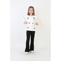 Modanino Kız Çocuk 2'li Takım Pantolon+bluz 3-8 Yaş 12504 Beyaz