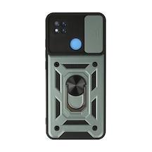 Xiaomi Redmi 9c Uyumlu Kılıf Pars Lens Yüzüklü Silikon - Yeşil