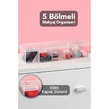 1 Adet 5 Bölmeli Kapaklı Takı Kutusu - Şeffaf Yüzük Kolye Küpe Toka Düzenleyici Organizer Kutu Beyaz