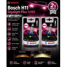 Bosch H11 Plus 150 Gigalight Halojen Far Ampulü 2 Li Set %150 Daha Fazla Işık