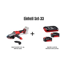 Einhell Set-33 Einhell Tp-ag 18/125 F Li Bl - Solo, Akülü Avuç Taşlama+einhell 18v 2 X 4,0 Ah Pxc Twincharger Kit, Akü & Şarj Cihazı