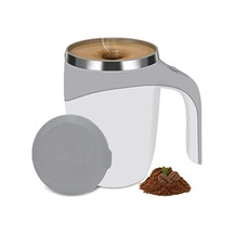 Lemestar Otomatik Manyetik Karıştırıcı Kahve Fincanı 304 Paslanmaz Çelik 350ml Beyaz - El Işaretli, Isı Yalıtımlı, Taşınabilir Diğer