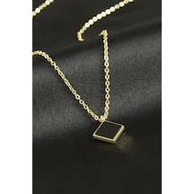Kare - 249 - Polyester - Kmrsfres - Kolye Siyah Metal