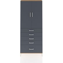 Arges Dolap 2 Raflı 5 Çekmeceli 2 Kapaklı 88x30x221 Çam-antrasit Çam