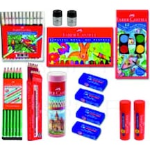 Faber Castell 14 Parça Set Okul Kırtasiye Boya Kalem Silgi Açacak