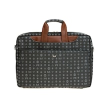 Bilik Deri Monogram Siyah/Taba Unisex Laptop & Evrak Çantası BRIE Siyah - Taba