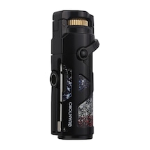 Quantoro Tek Torch Pürmüz Delicili/iğneli Siyah Metal Puro Çakmağı - Trz1181