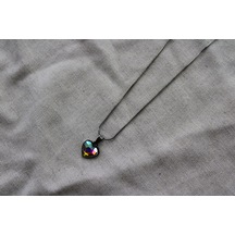 Byantep Hologram Kalp Çelik Kolye Gri