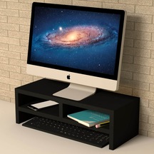 Emkawood Eliz Monitör Yükseltici Labtop Sehpası Siyah