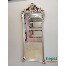 Vintage Madam Model Gümüş Renk Varaklı Boy Aynası Gümüş