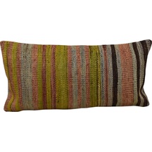 Zehra Abla Halı Yeni El Dokuma Dekoratif Lumbar Kilim Kırlent Yastık Kılıfı 6161