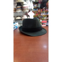 Çocuk Koyu Yeşil Renk Fötr Şapka Unisex Model 54 Cm Koyu Yeşil