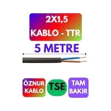 Öznur 2x1,5 Ttr Kablo Siyah Metre Seçenekli - 5 Metre