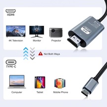 Type C To Hdmı Tüm Type C Cep Telefonları Ve Cihazlarla Uyumlu Full Hd Hdmi Kablosu 4k Ultra Hd Hdmı Kablo Tak Çalıştır 2 Metre Type C To Hdmi Hb-06