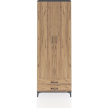Arges Dolap 2 Raflı 2 Çekmeceli Tek Askılı 88x30x243 Antrasit-çam Antrasit