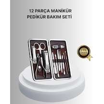Hmngoxx Profesyonel Tırnak Bakım Seti Çelik Aletli Şık Deri Çantalı Tkndhmngoxx