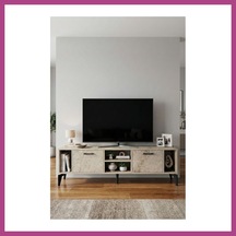 Gees Global Linya Tv Sehpası Suntalam Ekru 160x35 Cm Gbzs