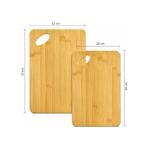 2 Li Bambu Kesim Panosu, Kesme Tahtası 20 30cm / 22 32cm Sarı