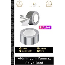 Suya Sıcaklığa Dayanıklı Tamir Soba Boru Yama Alüminyum Yanmaz Folyo Bant 45mm - 5mt - 2 Adet