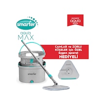 Smarter Aqua Max Ve Üçgen Aparat Temiz & Kirli Suyu Ayırma Temizlik Seti Mop Paspas Cam Sileceği