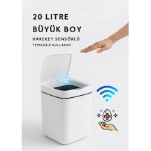 Buğz 20l Akıllı Sensörlü Çöp Kovası Uv Işık Koku Geçirmez Mutfak Banyo Ofis İçin Diğer