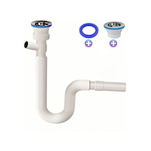 Tek Girişli Lavabo Sifonu Bulaşık Veya Çamaşır Makinesi Uyumlu Sızdırmaz Ve Dayanıklı Yapıı Diğer
