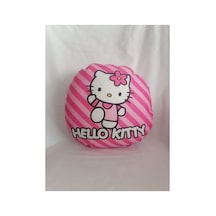 Hello Kity Çizgili Fon Desenlı Tasarım Yastık Cok Renklı