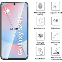 Samsung Uyumlu Galaxy S24 Fe Seramik Erkan Koruyucu Kırılmaz Cam Esnek