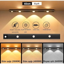 10w Led'li Mutfak Ve Dolap İçi 3 Renk Mod'lu Usb Şarjlı Sensörlü Armatür Ct-2464 Beyaz