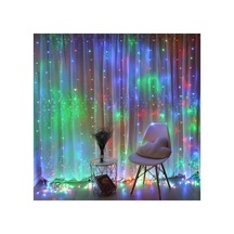 8 Fonksiyonlu 2 Metre 200 Led 10 Saçak Rgb Led Perde Aydınlatma Beyaz