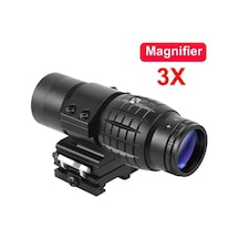 Magnifier 3x Yakınlaştırmalı Dürbün 22mm Ray Uyumlu, Katlanır Yaylı Ayaklı
