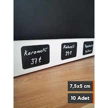 10 Adet Silinebilir Karatahta Yapışkanlı Siyah Etiket 5 x 7,5 CM A8