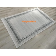 Quka Halı Istanbul Siyah Gri %100 Akrilik 160x230 Cm Modern Bordürlü Halı Siyah - Gri