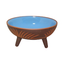 Dekoratif Sunum Kasesi, Seramik Ayaklı Sunum Kasesi, Servis Kasesi, Servis Tabağı, Kase, Tabak Boncuk Mavi, 20 Cm Sku: Smg8690010549945