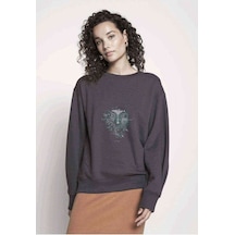 Bring Me The Baskılı Füme Antrasit Kadın Sweatshirt