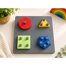 Bezos 3d Baskı Montessori Şekil Eşleştirme Oyunu - Eğitici İnce Motor Beceri Seti Bty