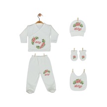 Pia Baby Gl 2202 İsme Özel Beşli Zıbın Set Krem