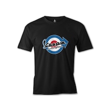 Vespa Lexington Baskılı Siyah Erkek Tshirt 001