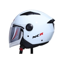 Kask Çenesiz Vizörlü Ncr 236 Ece Belgeli - Parlak Beyaz - L